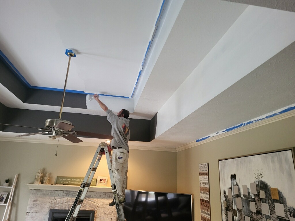Interior ceiling painting in a Greater Cleveland home